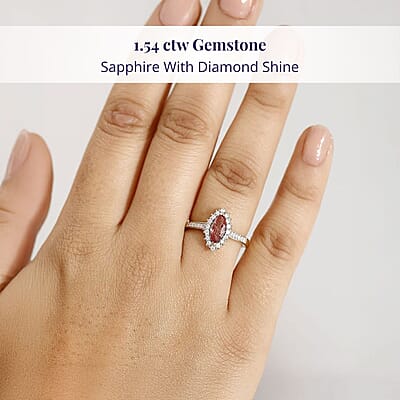 Certified & Appraised Luxoro AAA Padparadscha Sapphire (BT) 10.0) and I2 Diamond 1.54 ctw Halo Ring in 14K Yellow Gold (Size 7.0)