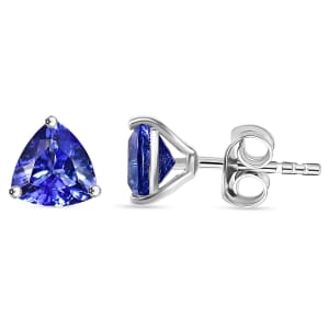 Luxoro Premium Tanzanite 2.16ctw Solitaire Stud Earrings in 10K White Gold
