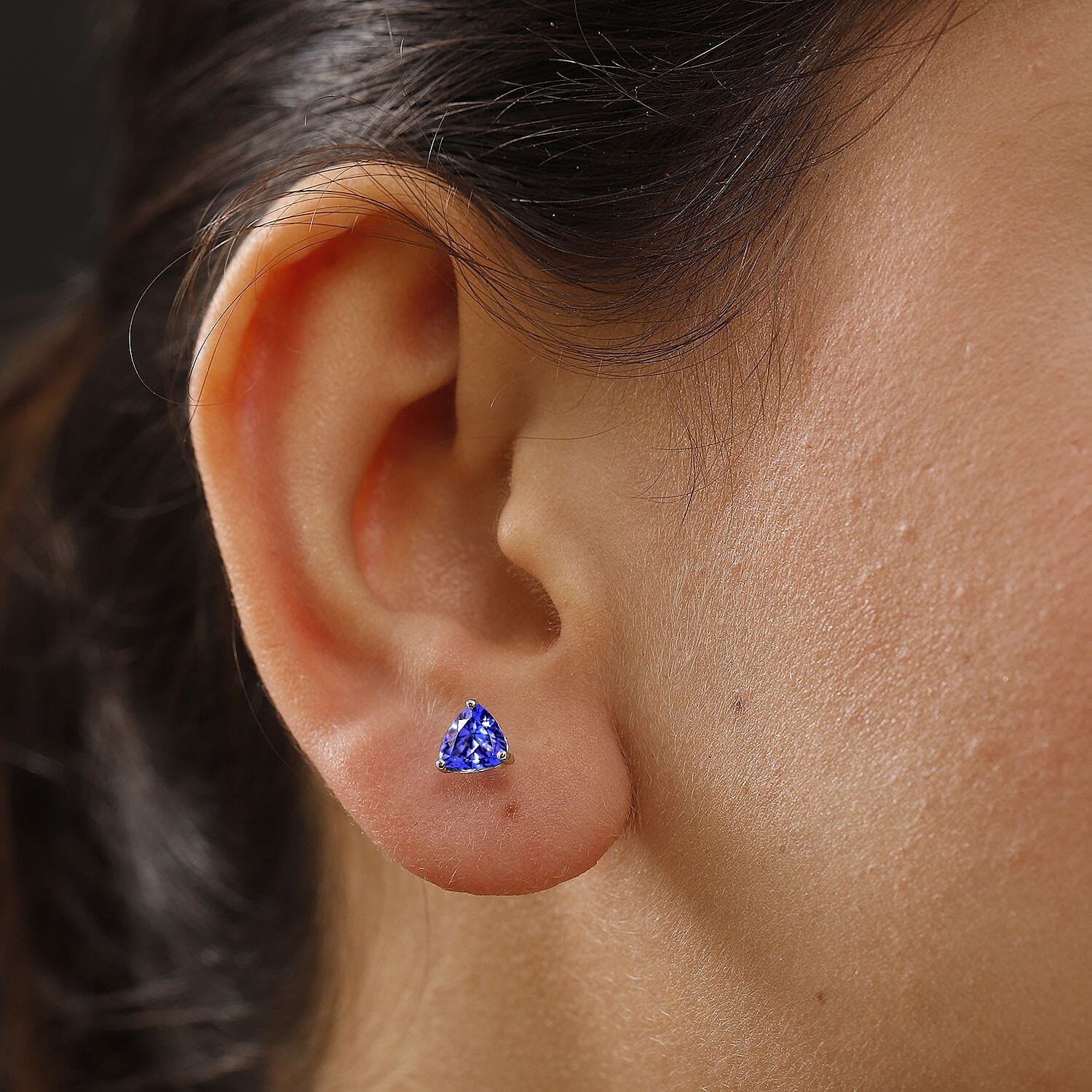Luxoro Premium Tanzanite 2.16ctw Solitaire Stud Earrings in 10K White Gold
