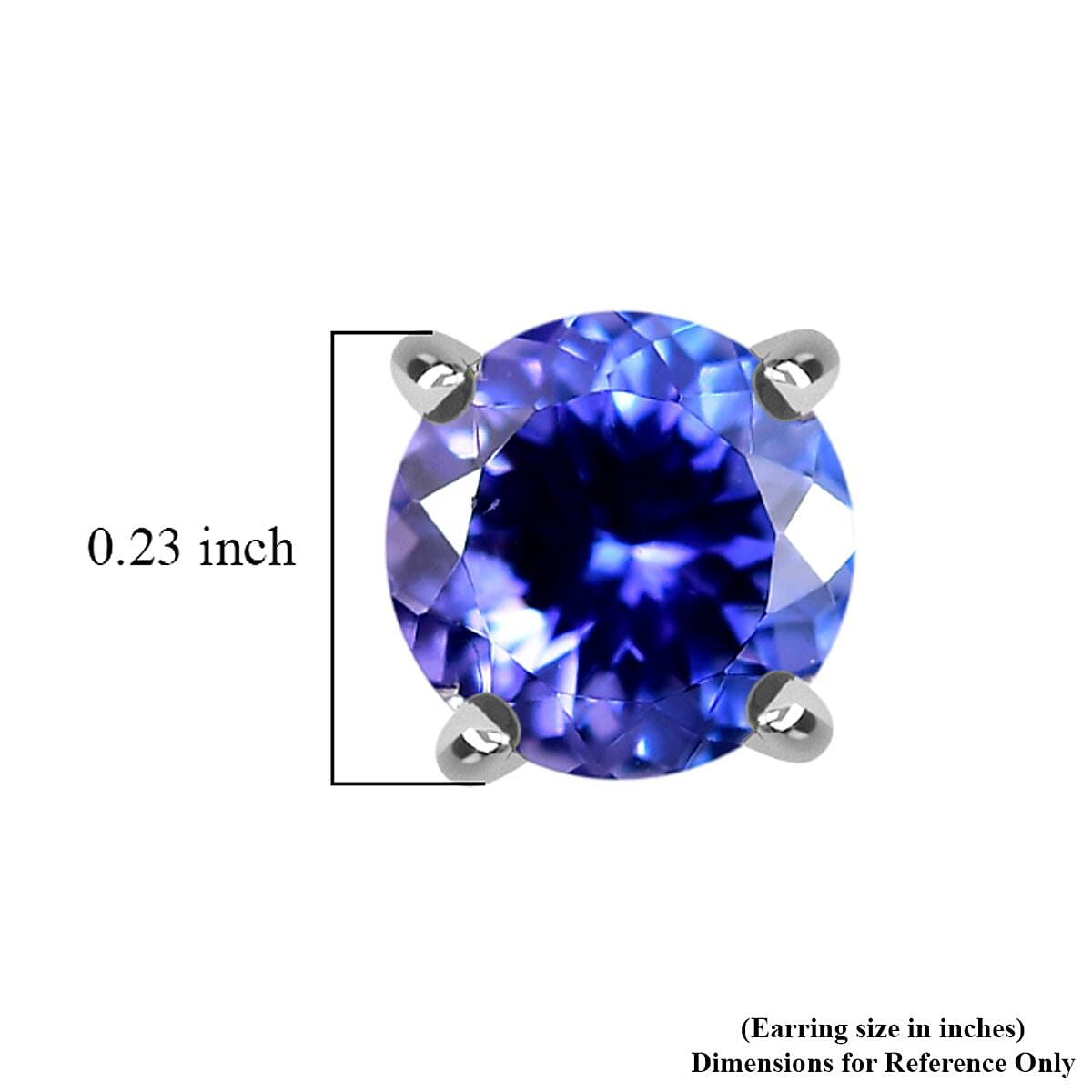 Luxoro Premium Tanzanite 1.85 ctw Solitaire Stud Earrings in 10K White Gold image number 4
