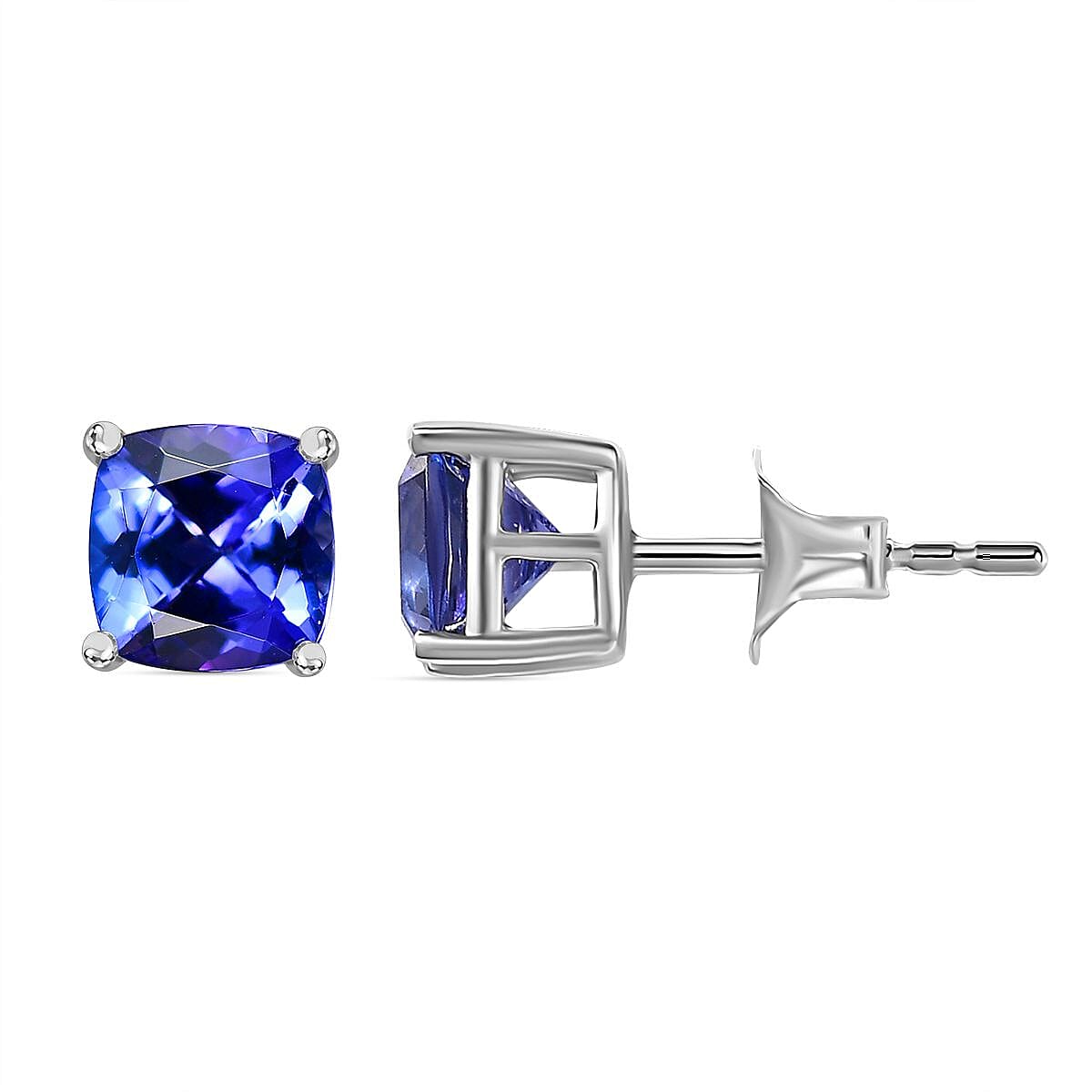 Luxoro Premium Tanzanite 2.00 ctw Solitaire Stud Earrings in 10K White Gold image number 0