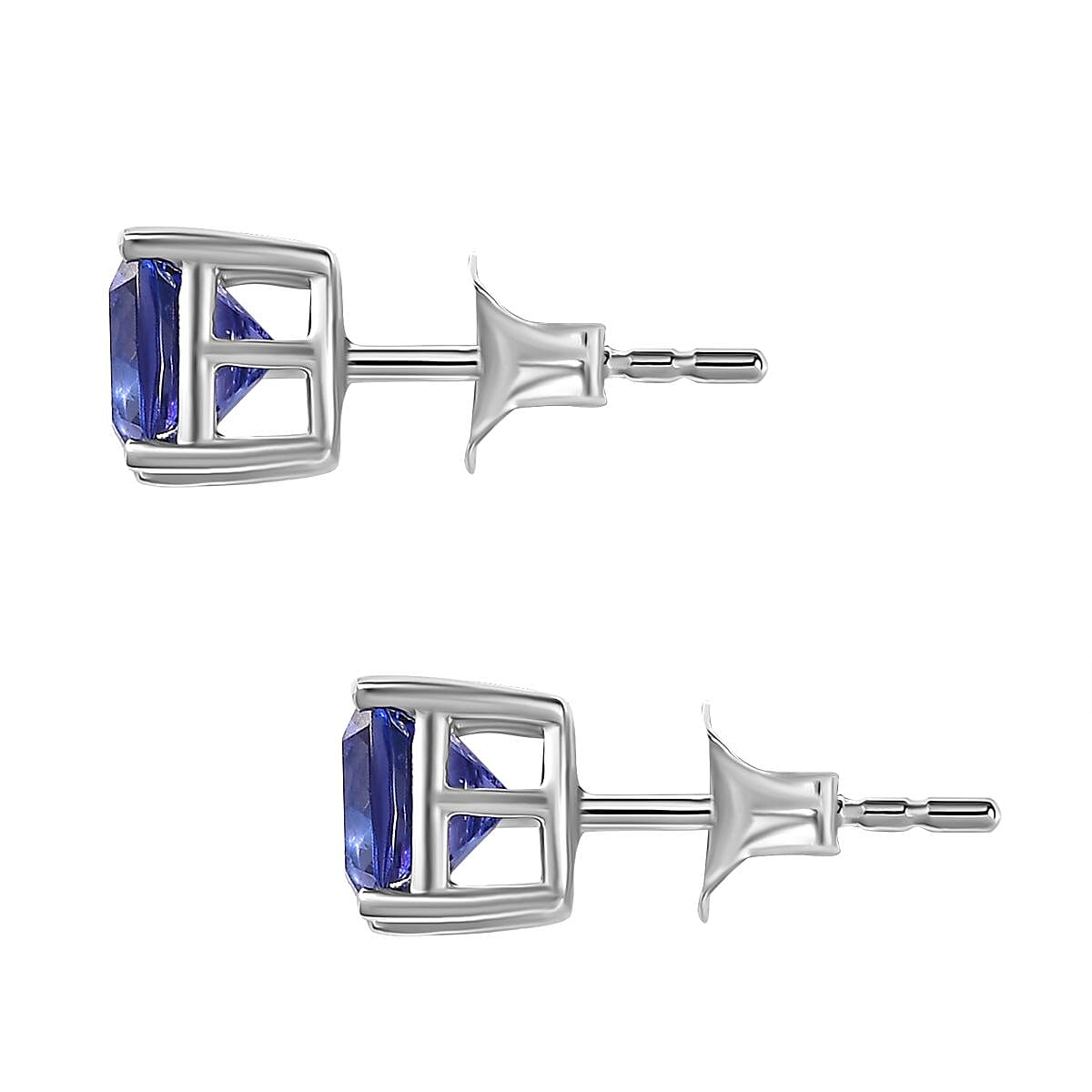 Luxoro Premium Tanzanite 2.00 ctw Solitaire Stud Earrings in 10K White Gold image number 3