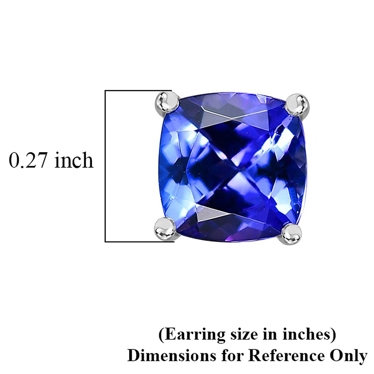 Luxoro Premium Tanzanite 2.00 ctw Solitaire Stud Earrings in 10K White Gold image number 4