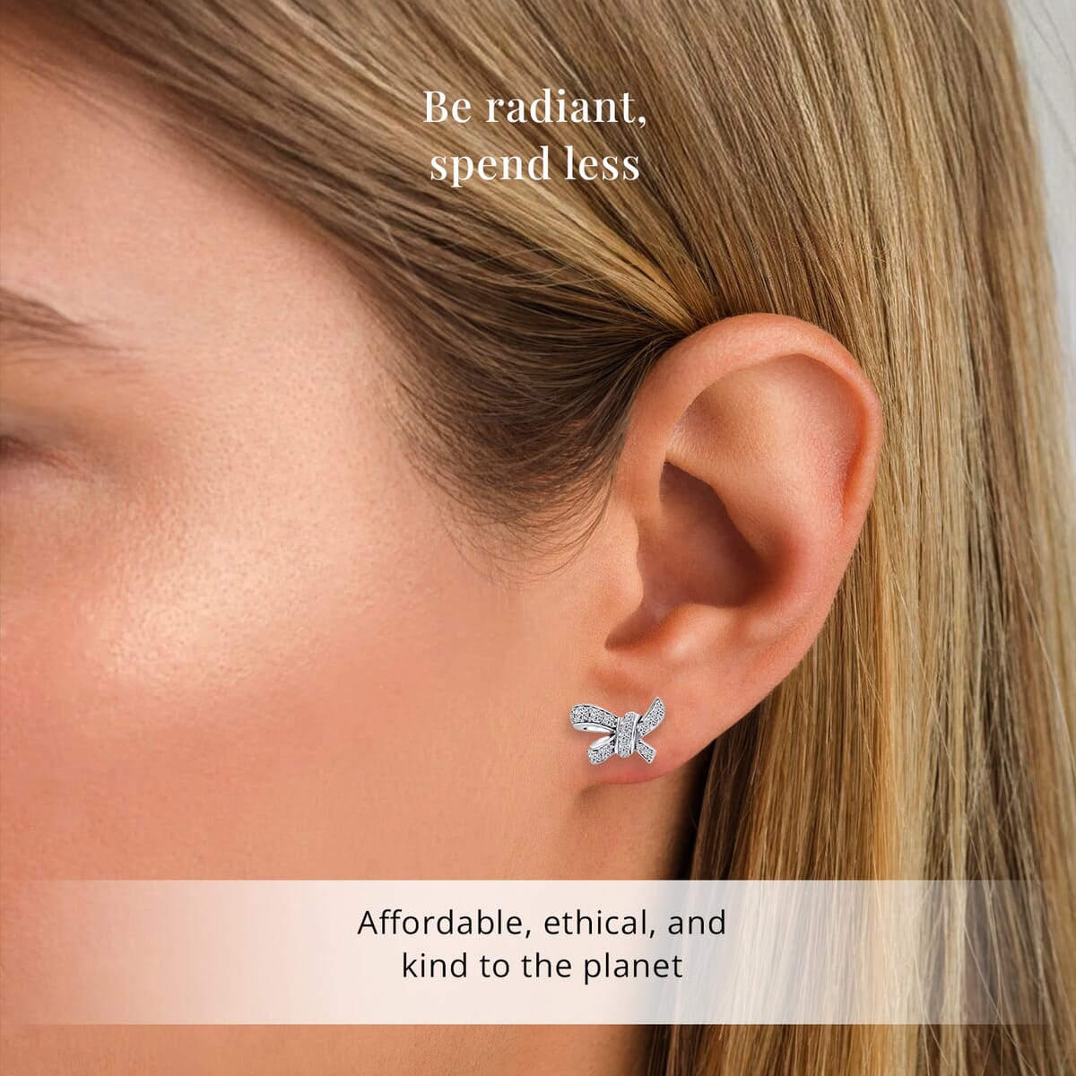 Luxuriant Lab Grown Diamond G-H SI 0.50 ctw Love Knot Earrings in Platinum Over Sterling Silver image number 1