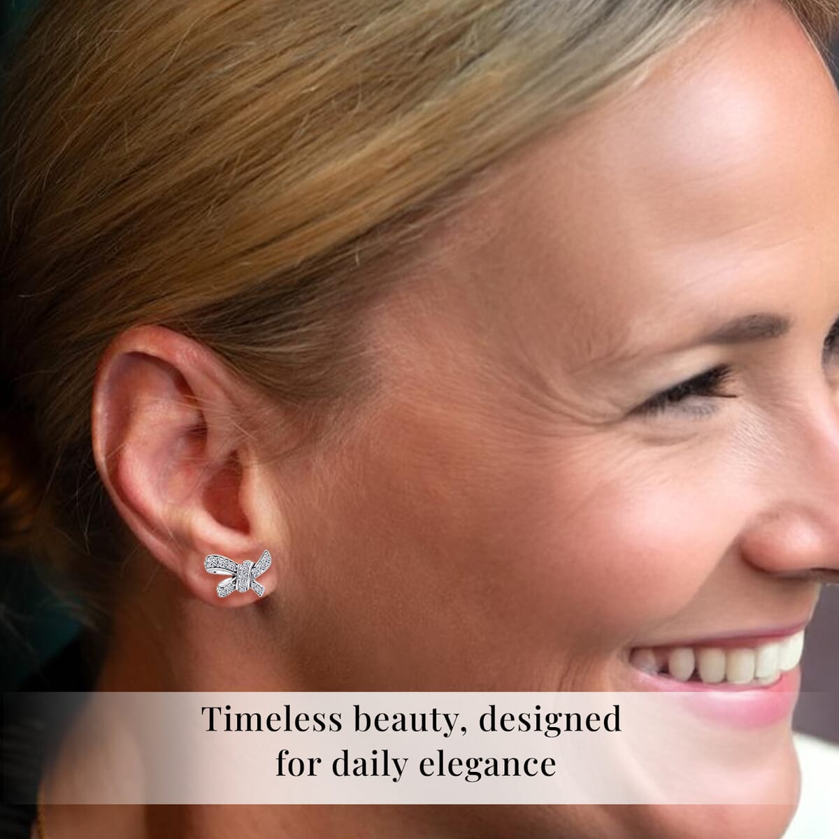 Luxuriant Lab Grown Diamond G-H SI 0.50 ctw Love Knot Earrings in Platinum Over Sterling Silver image number 6