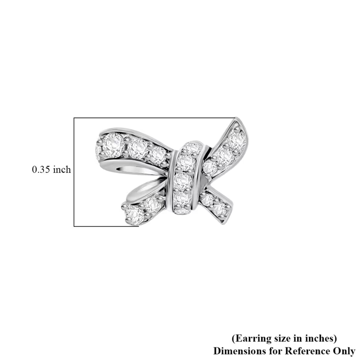 Luxuriant Lab Grown Diamond G-H SI 0.50 ctw Love Knot Earrings in Platinum Over Sterling Silver image number 7