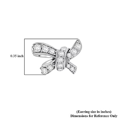 Luxuriant Lab Grown Diamond G-H SI 0.50 ctw Love Knot Earrings in Platinum Over Sterling Silver