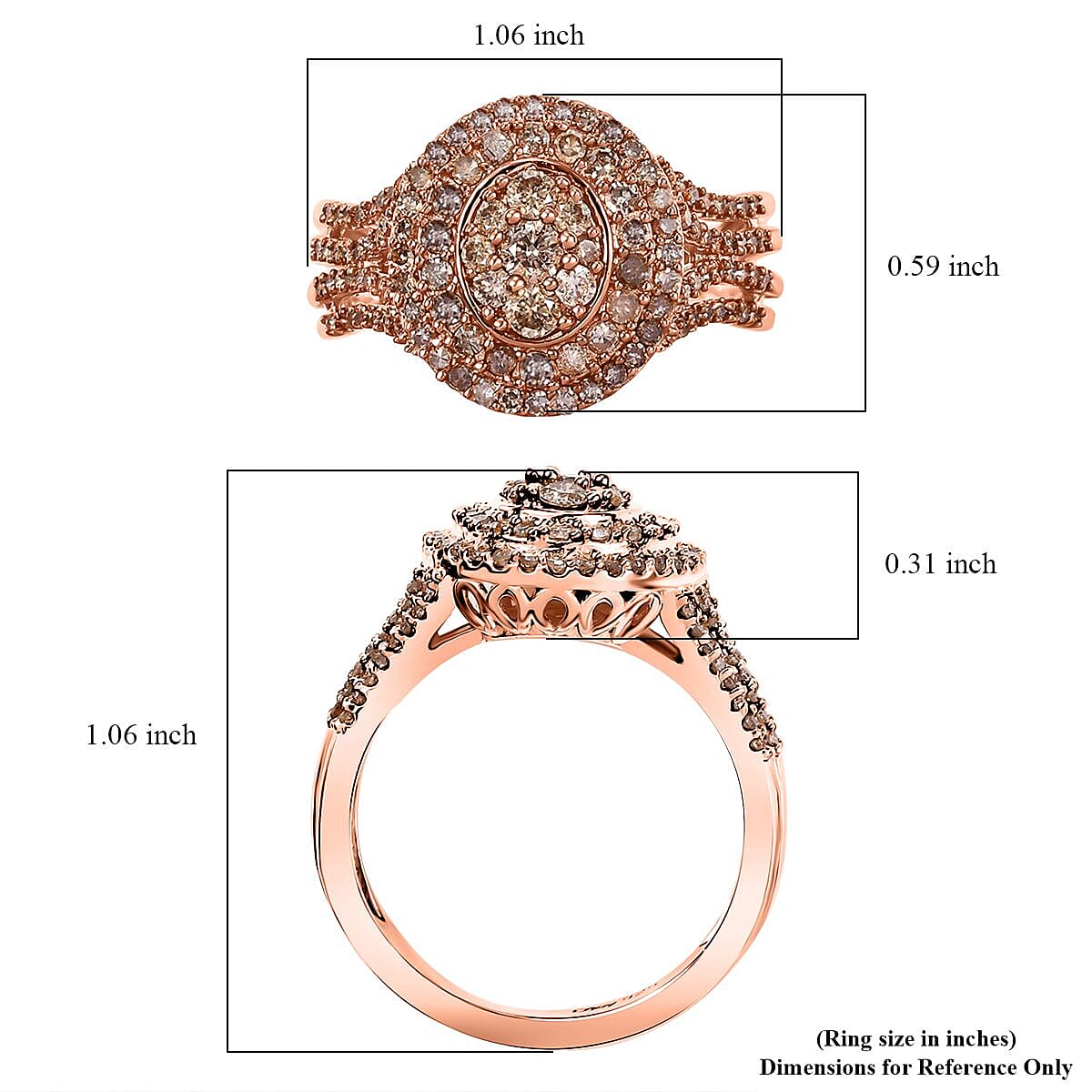 新品未開封 nuts Briesta Champagne Diamond Ballerina Champagne Diamond Ring (2.44 ct Diamonds) in Gold