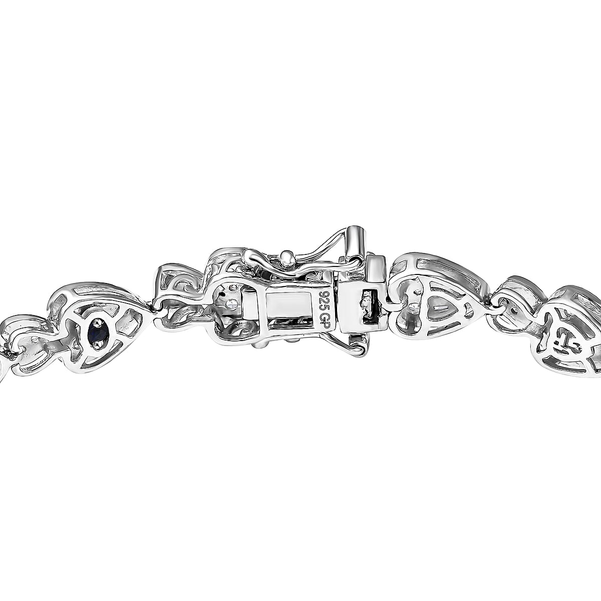 GP Amore Collection White Zircon 3.65 ctw Heart Bracelet in Rhodium Over Sterling Silver (6.50 In) image number 3