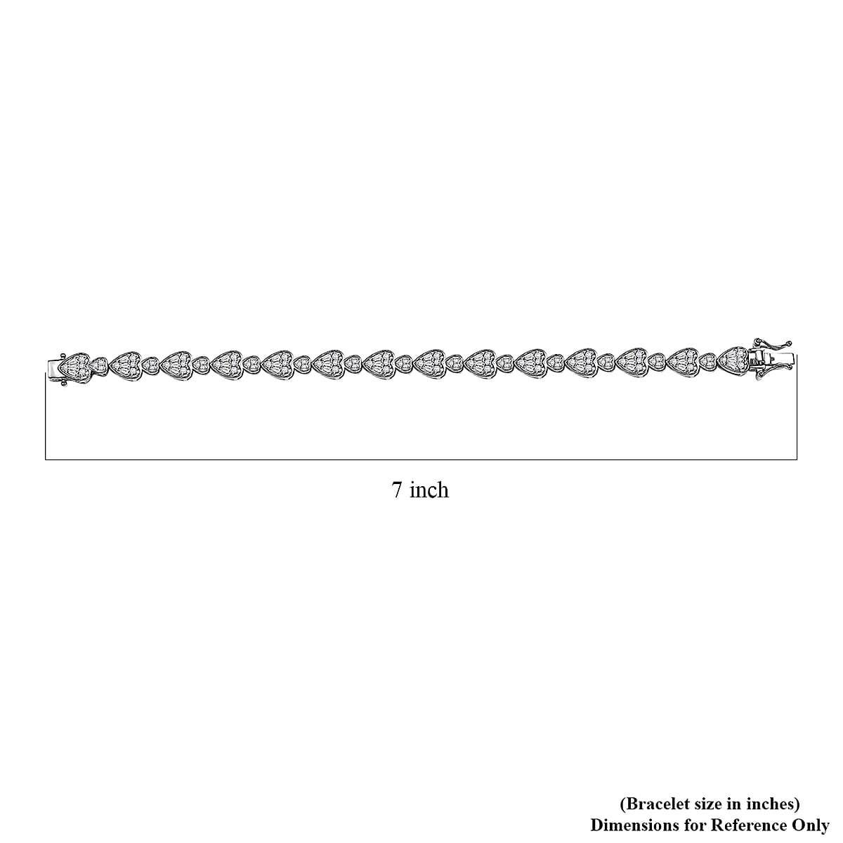 GP Amore Collection White Zircon 3.65 ctw Heart Bracelet in Rhodium Over Sterling Silver (6.50 In) image number 4