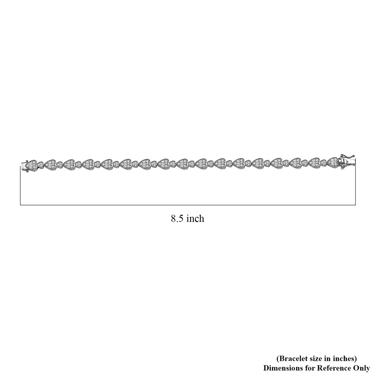 GP Amore Collection White Zircon 4.40 ctw Heart Bracelet in Rhodium Over Sterling Silver (8.00 In) image number 4