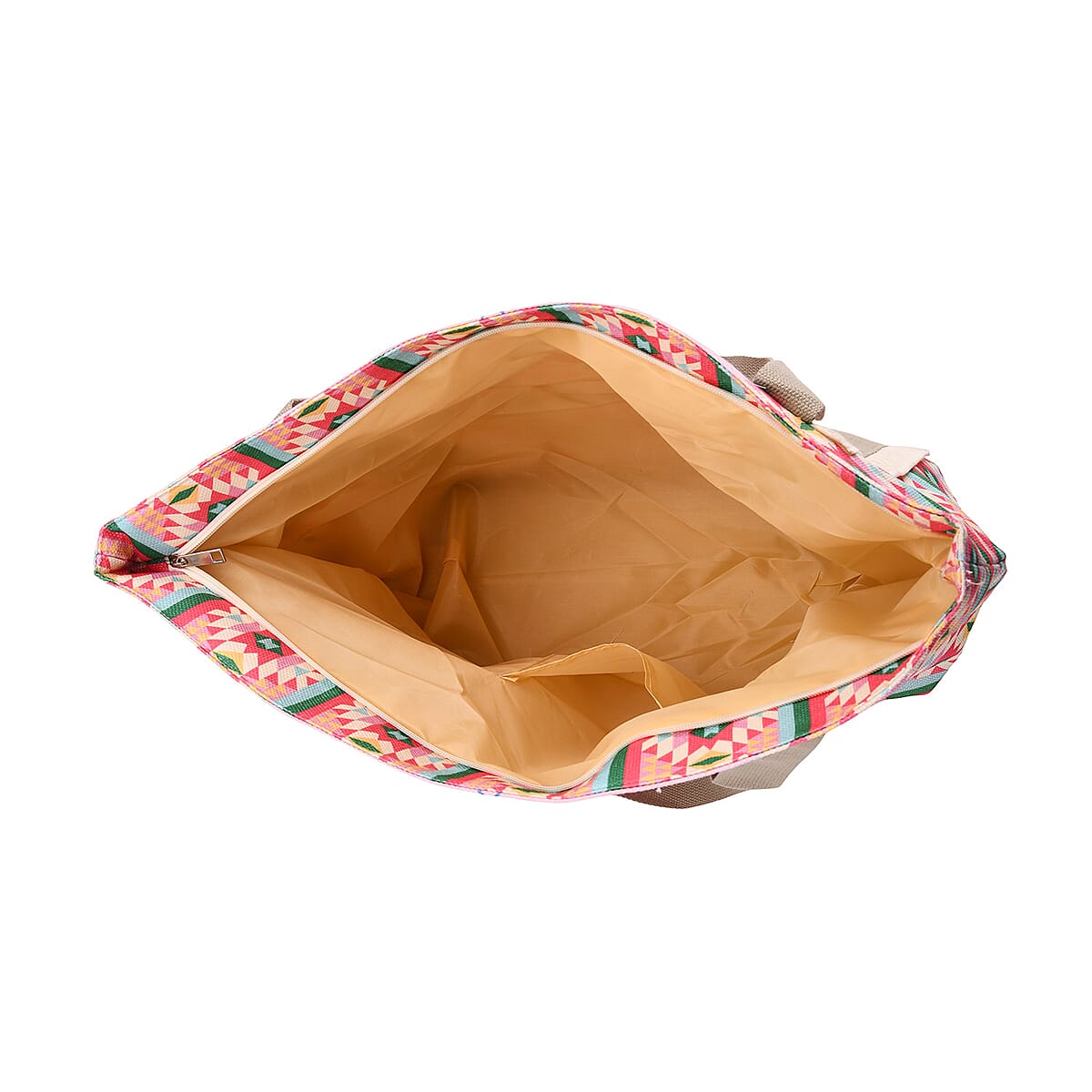 Pink Ethnic Style Print Pattern Large Size Tote Bag image number 4