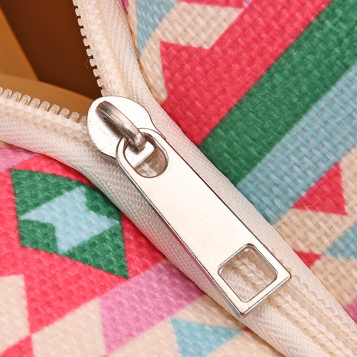 Pink Ethnic Style Print Pattern Large Size Tote Bag image number 5