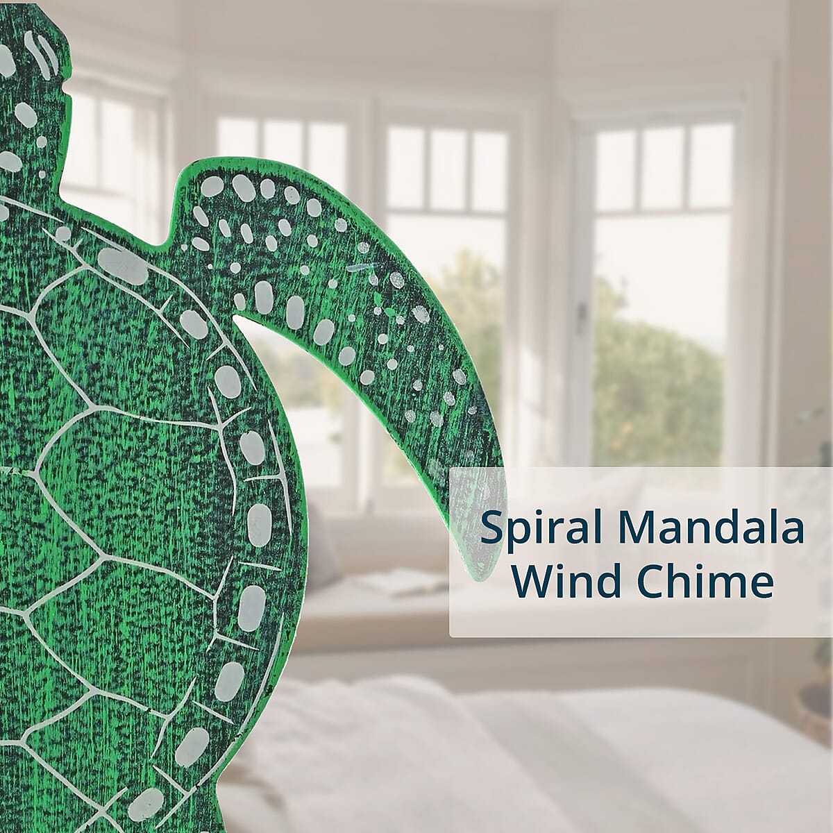 VP Home Turtle Metal Wind Chime - Green (5"x5"x36") image number 5