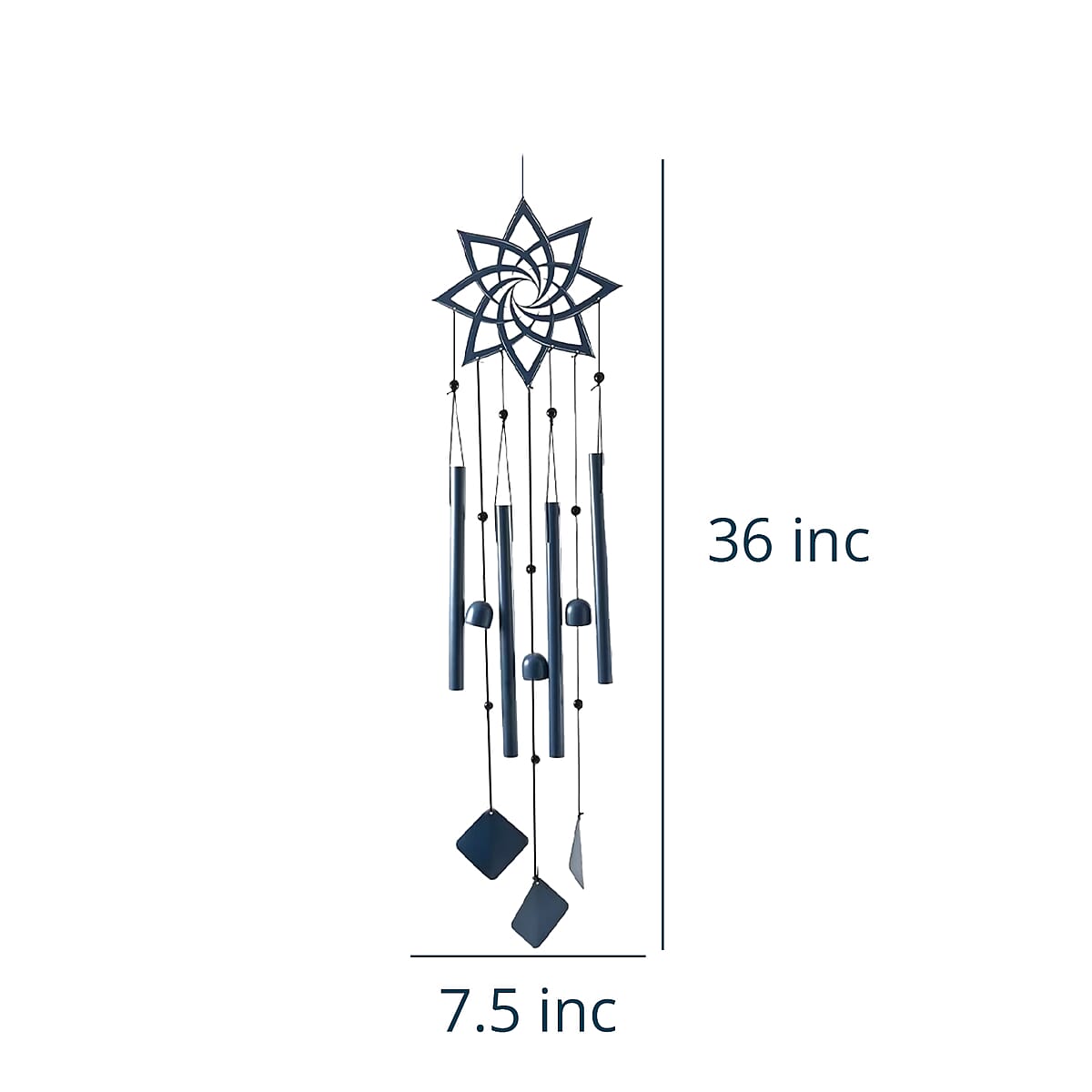 VP Home Spiral Mandala Metal Wind Chime - Blue image number 6