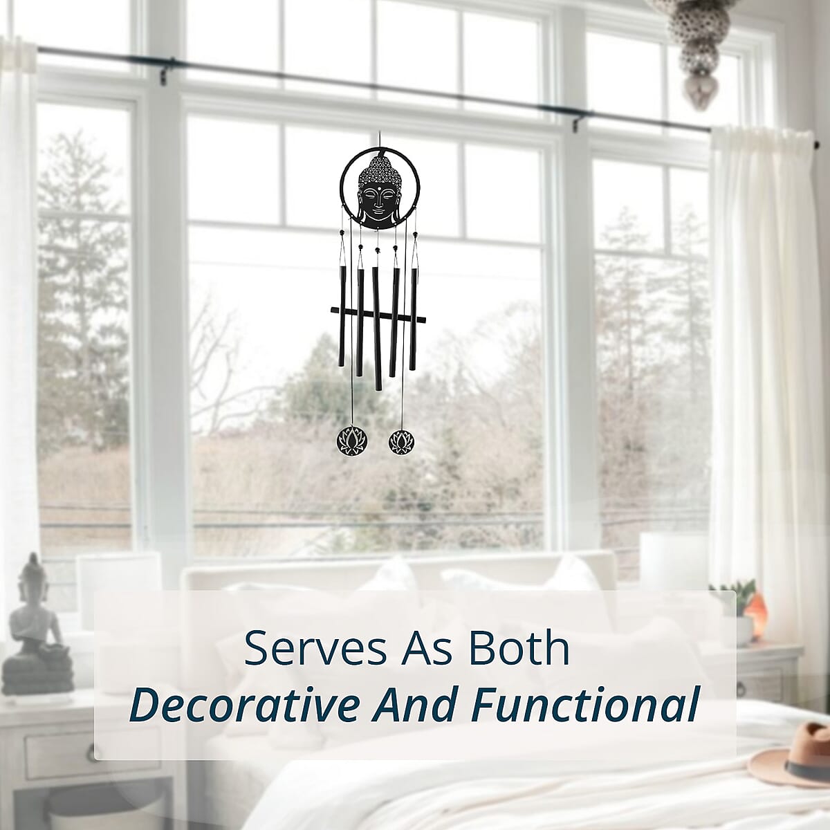 VP Home Eternal Zen Buddha Metal Wind Chime - Bronze image number 4