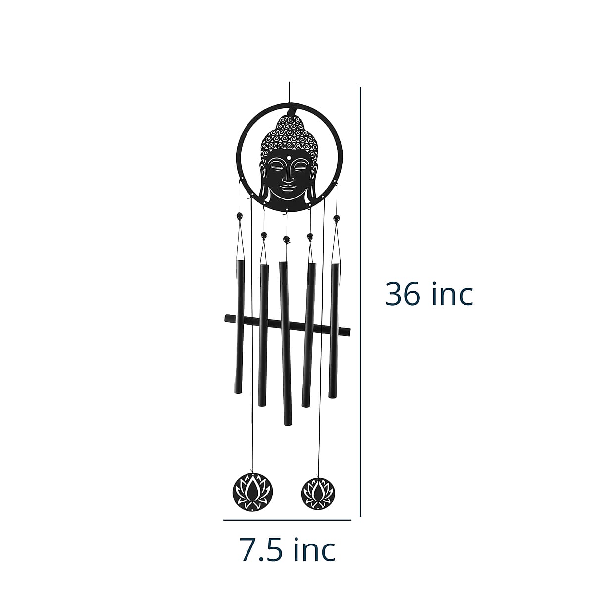 VP Home Eternal Zen Buddha Metal Wind Chime - Bronze image number 6
