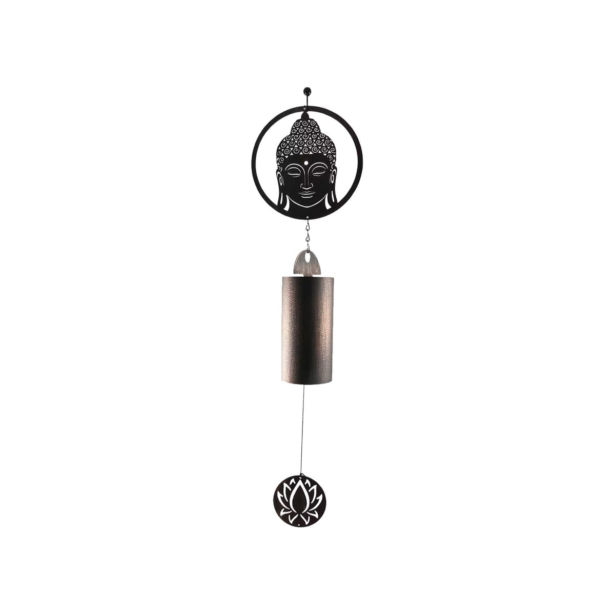 VP Home Rustic Zen Buddha Metal Wind Chime - Bronze image number 0