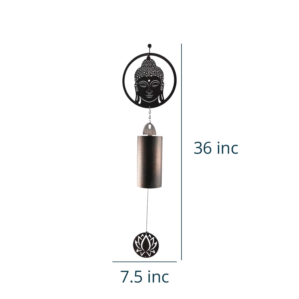 VP Home Rustic Zen Buddha Metal Wind Chime - Bronze image number 6