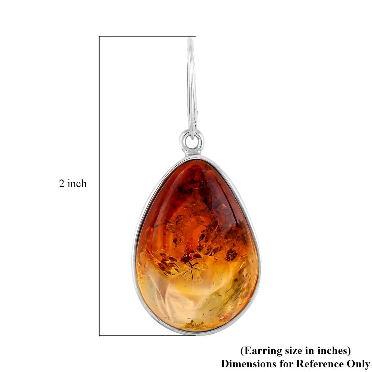 Baltic Amber Fancy Shape Earrings in Sterling Silver image number 4