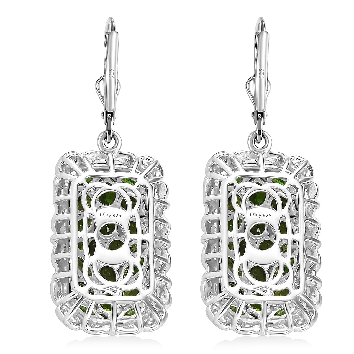 D'Joy Chrome Diopside 5.25 ctw Victorian Era Earrings in 18K Vermeil YG and Rhodium Over Sterling Silver  image number 5