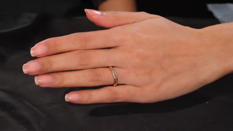 Nature Champagne Diamond Band Ring in 18K Vermeil RG Sterling Silver (Size 9.0) 0.25 ctw