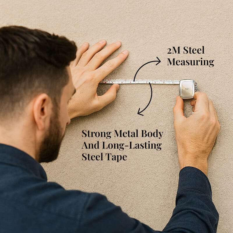 2-piece Set - Multifunctional Knife and Mini Tape Measure (2m)