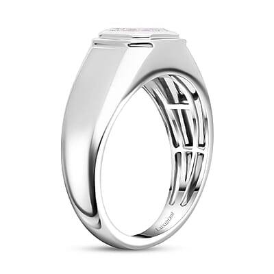 IGI Certified Asscher Cut Luxuriant Lab Grown Diamond G VS 2.00 ctw Men's Ring in 950 Platinum (Size 10.0) 10.65 Grams
