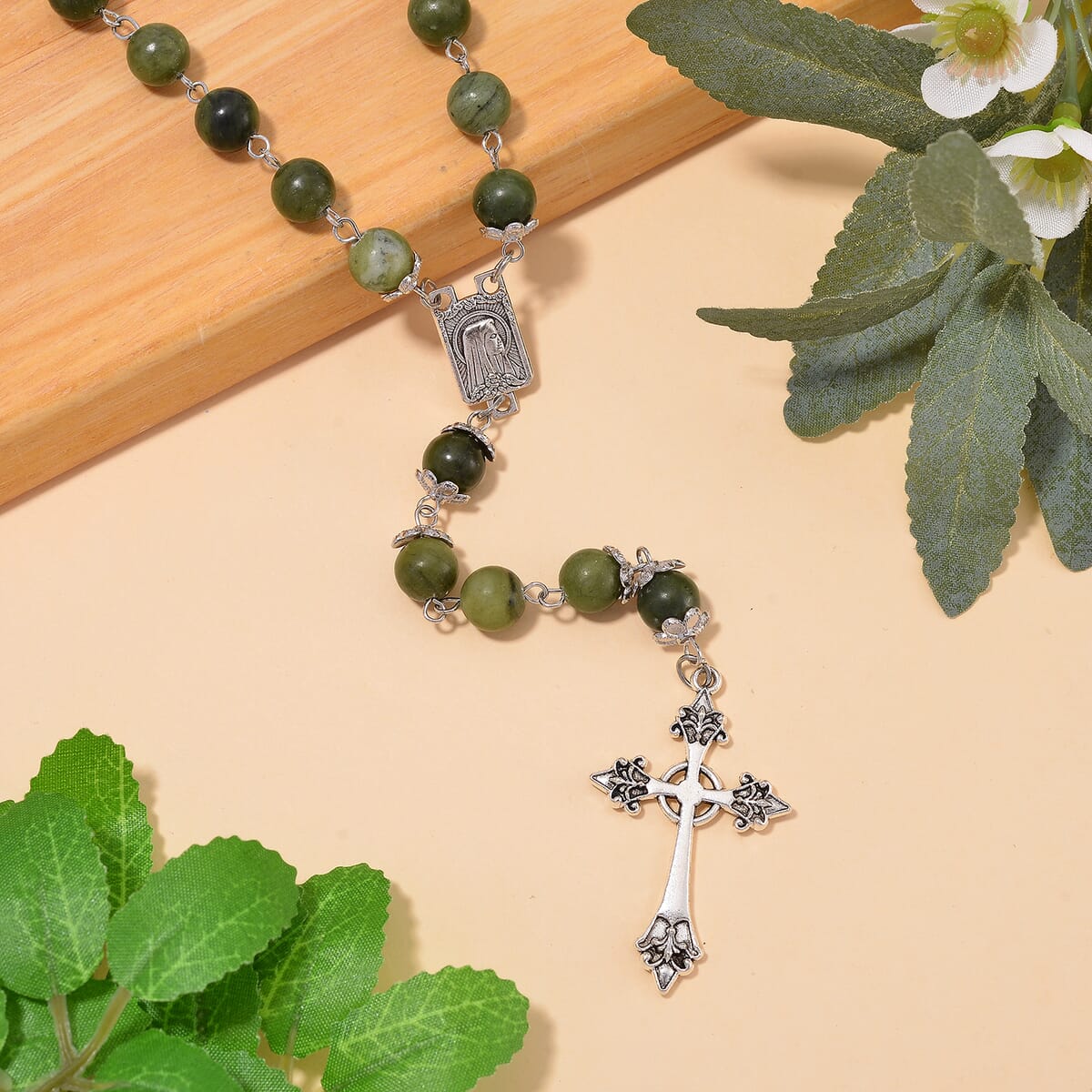 Connemara Marble 144.00 ctw Beaded Necklace 24 Inches image number 1