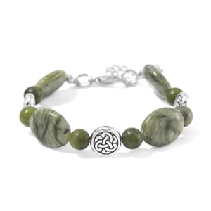 Connemara Marble 56.00 ctw Bracelet in Silvertone (6.50-8.50In)