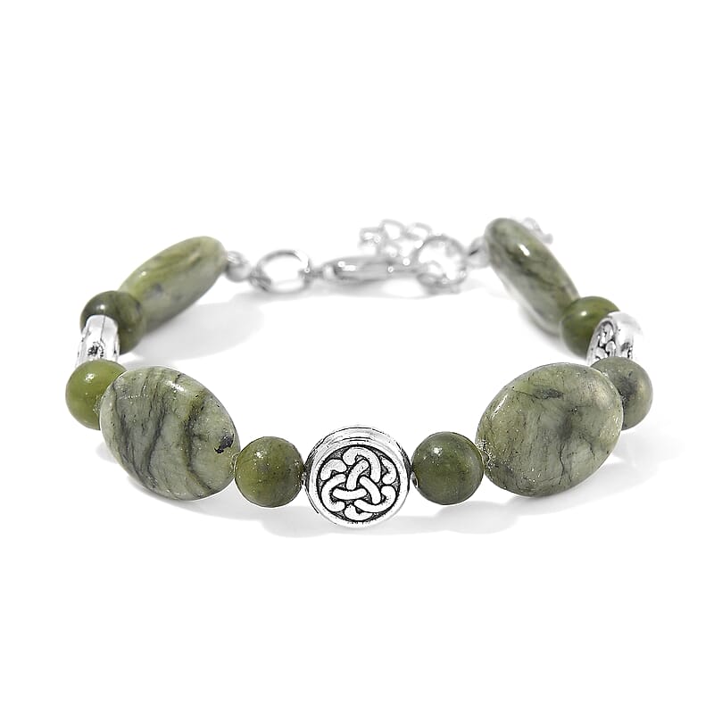 Connemara Marble 56.00 ctw Bracelet in Silvertone (6.50-8.50In)