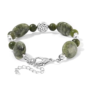 Connemara Marble 56.00 ctw Bracelet in Silvertone (6.50-8.50In)