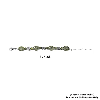 Connemara Marble 56.00 ctw Bracelet in Silvertone (6.50-8.50In)
