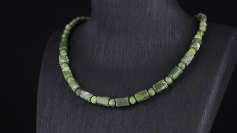 Connemara Marble Beaded 169 ctw Necklace 18-20 Inches Stainless Steel