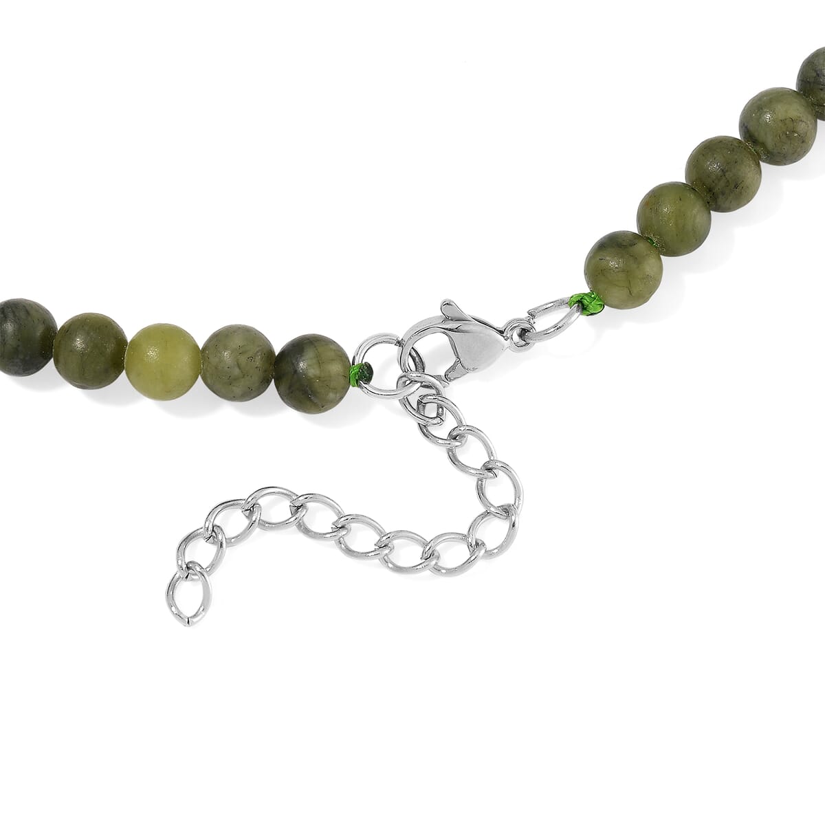 Connemara Marble Beaded 169 ctw Necklace 18-20 Inches Stainless Steel image number 4