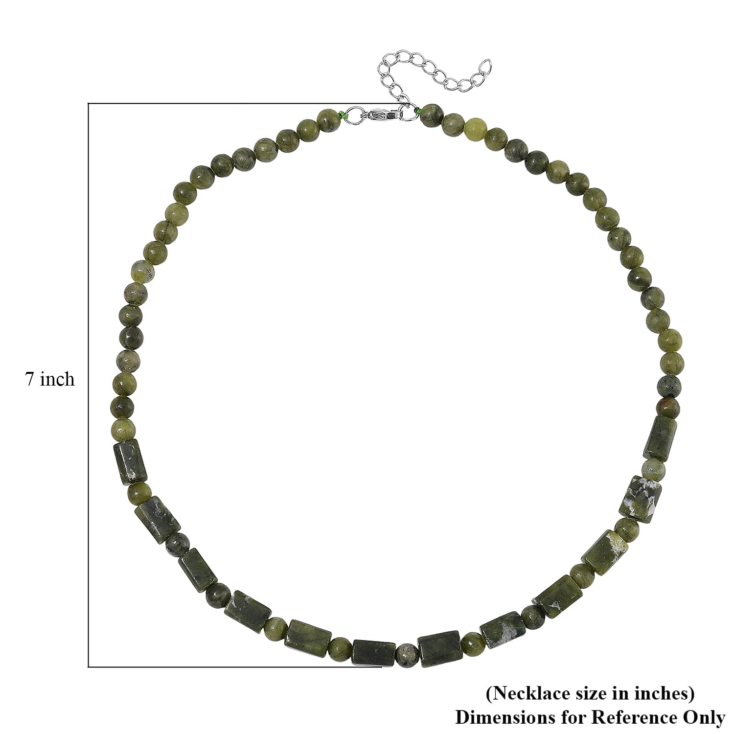 Connemara Marble Beaded 169 ctw Necklace 18-20 Inches Stainless Steel