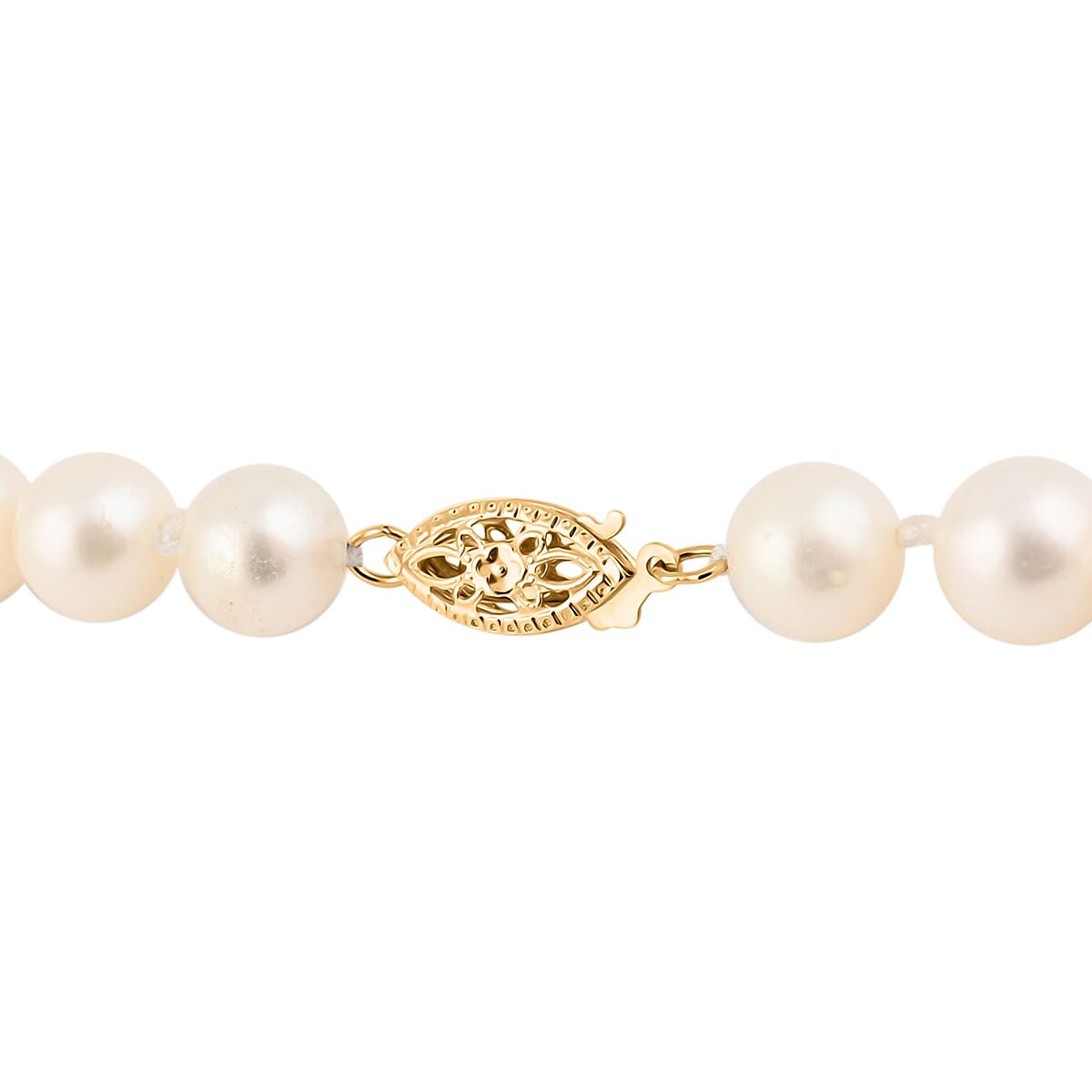 Freshwater Pearl Marquise Clasp Necklace in Goldtone 18 Inches image number 2