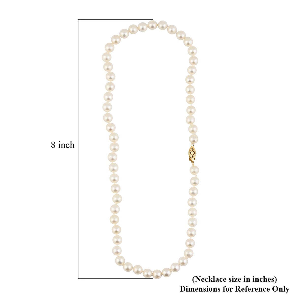 Freshwater Pearl Marquise Clasp Necklace in Goldtone 18 Inches image number 3