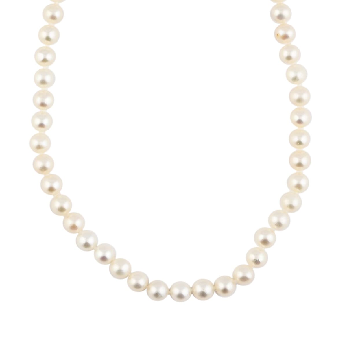 Freshwater Pearl Marquise Clasp Necklace in Silvertone 18 Inches image number 0