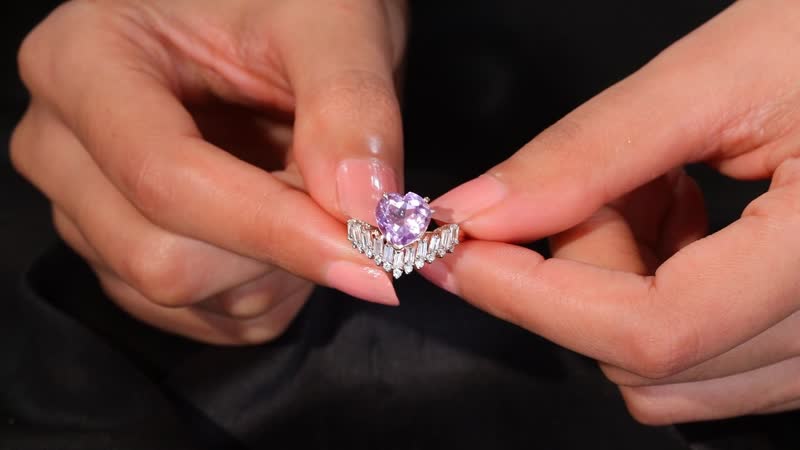AAA Rose De France Amethyst and White Zircon 4.00 ctw Ring in 18K Vermeil Rose Gold Over Sterling Silver