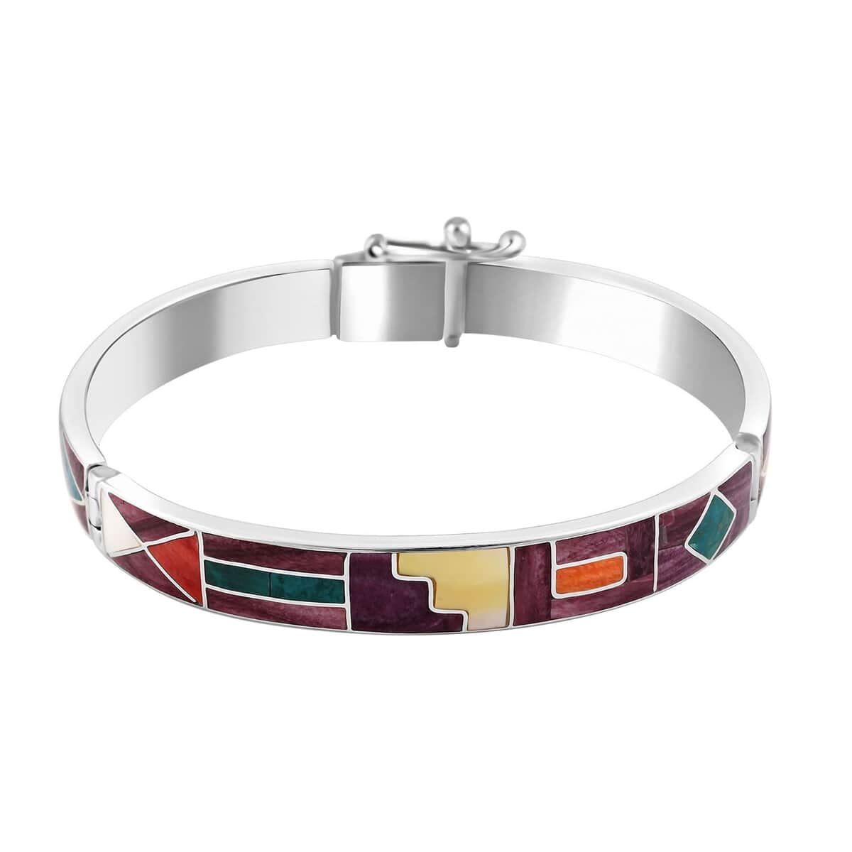 Multi Gemstone 5.15 ctw Mountain 1 Line Bracelet in Sterling Silver (7.00 In) image number 0