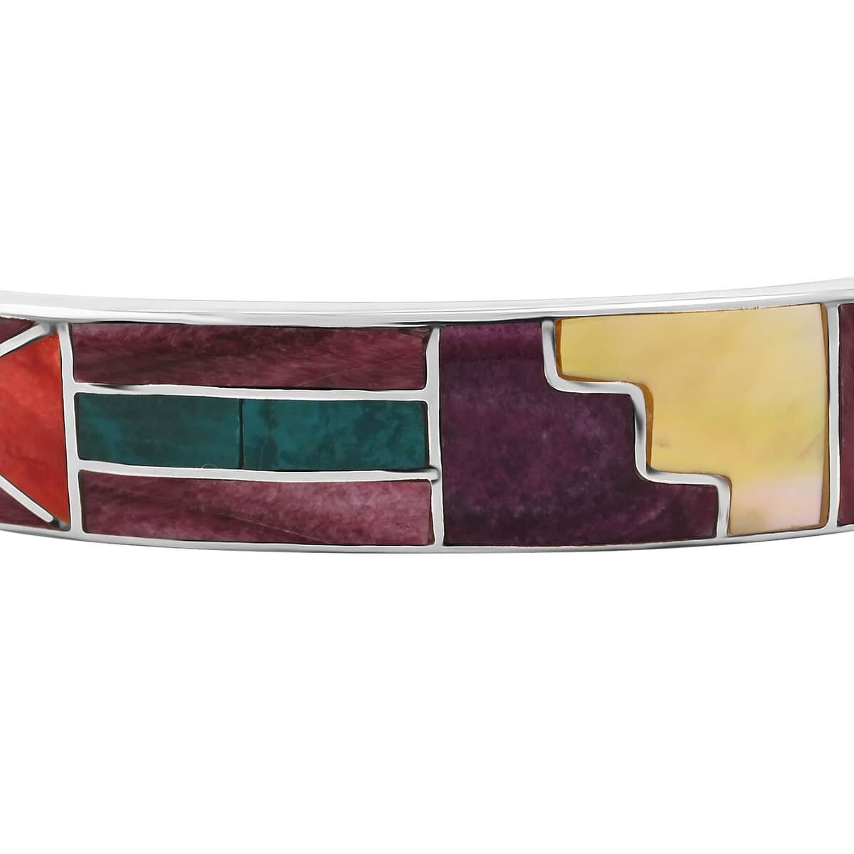 Multi Gemstone 5.15 ctw Mountain 1 Line Bracelet in Sterling Silver (7.00 In) image number 3