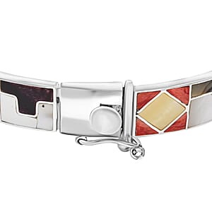 Peruvian Artistry Multi Gemstone 4.90 ctw Universe 1 Line Bangle Bracelet in Sterling Si (7.00 In) 