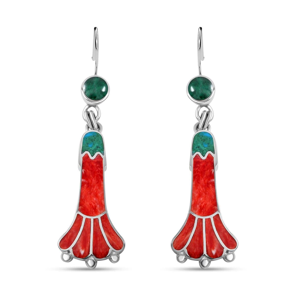 Peruvian Artistry Multi Gemstone 1.50 ctw Blooming Flower Earrings in Sterling Silver image number 0