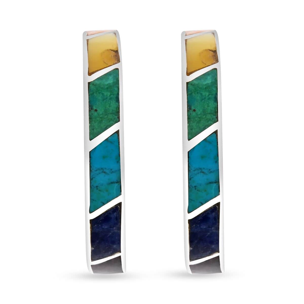 Multi Gemstone 1.15 ctw Carola Earrings in Sterling Silver image number 0