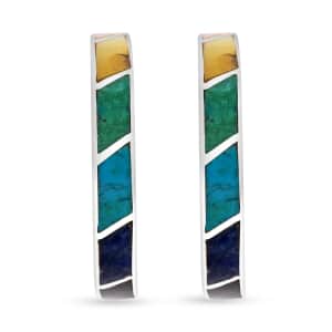 Peruvian Artistry Multi Gemstone 1.15 ctw Carola Earrings in Sterling Silver