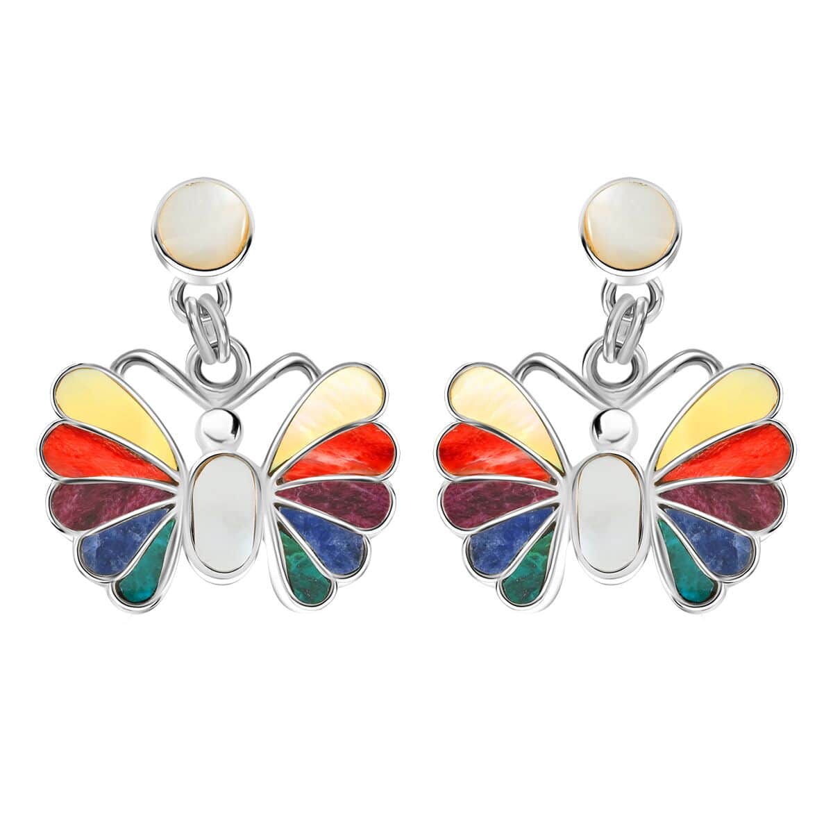 Multi Gemstone 1.85 ctw Essence Earrings in Sterling Silver image number 0