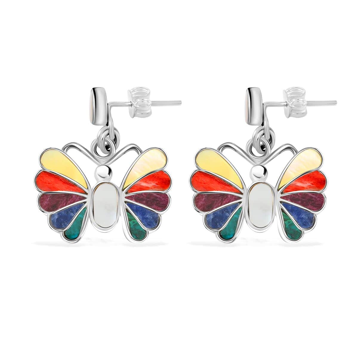 Multi Gemstone 1.85 ctw Essence Earrings in Sterling Silver image number 3