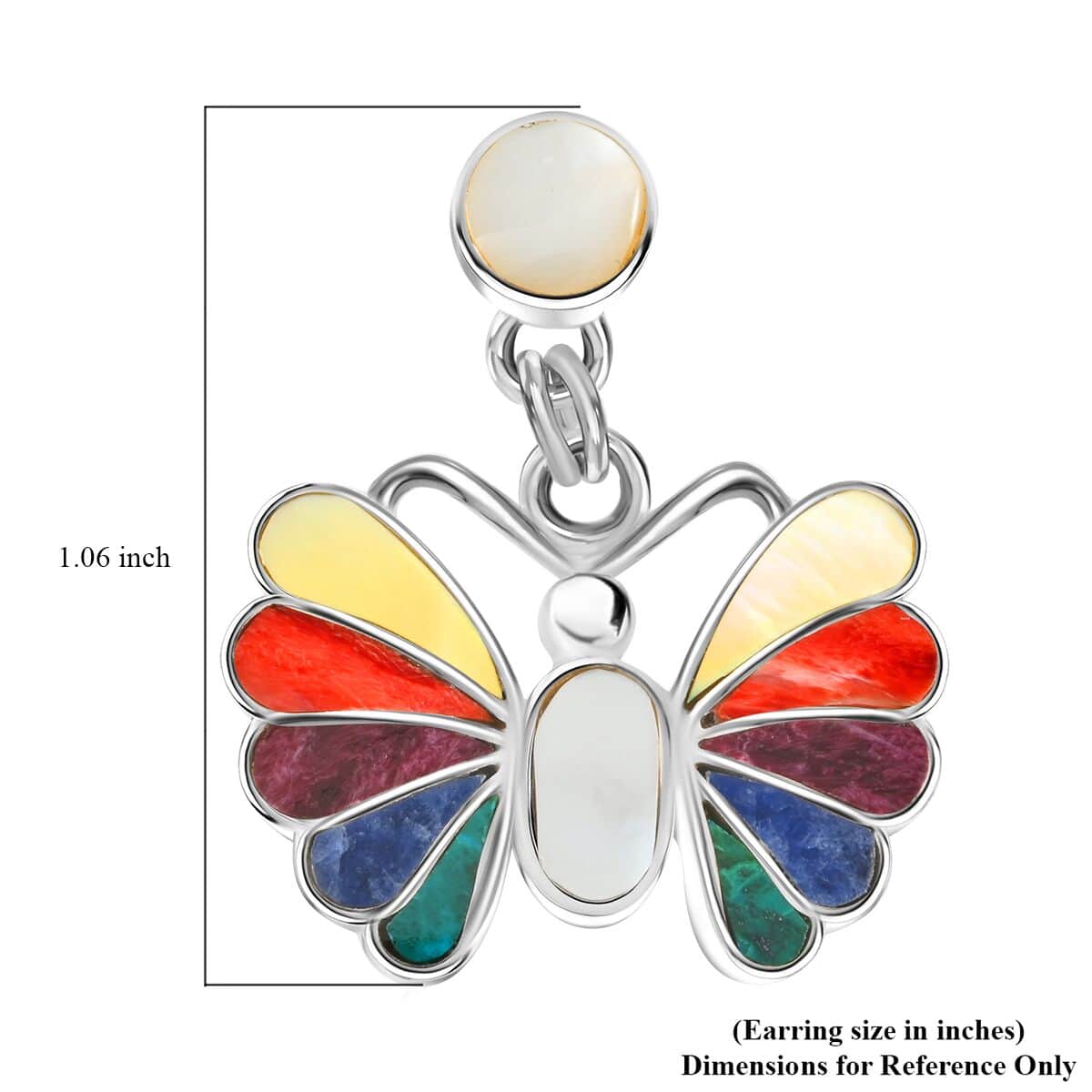 Multi Gemstone 1.85 ctw Essence Earrings in Sterling Silver image number 4