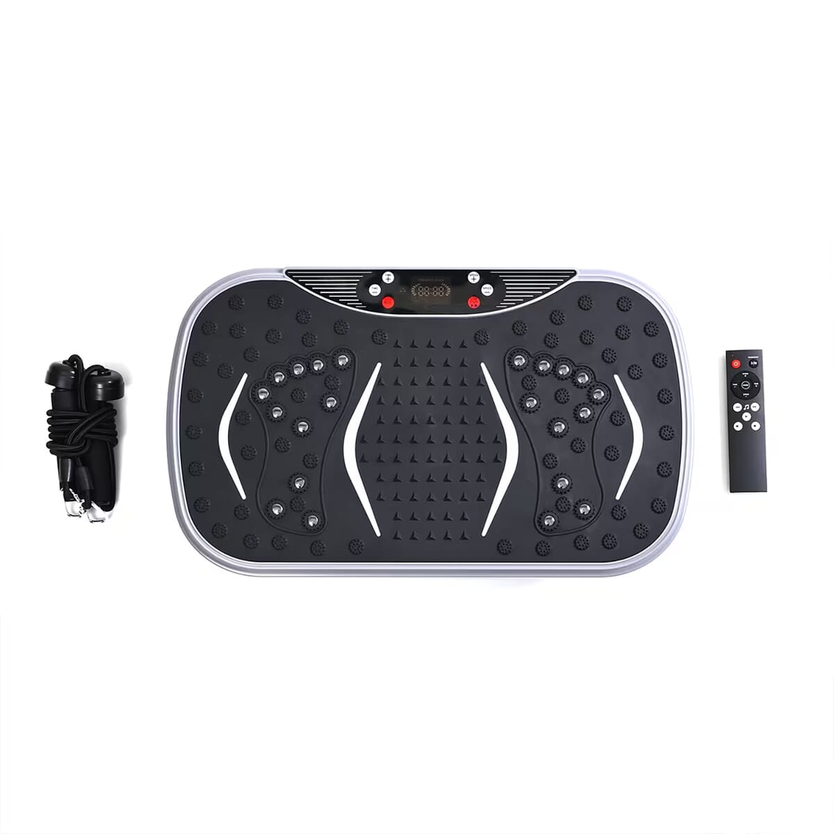 SoulSmart Vibrating Fitness Platform with Bluetooth Speaker, 2 Resistance Bands and Remote Control - Grey image number 0